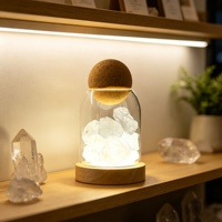 Diffuseur d'arômes en cristal multicolore, ornement en pierre, cloche en verre créative avec veilleuse LED, décoration d'intérieur pour huiles essentielles, artisanat