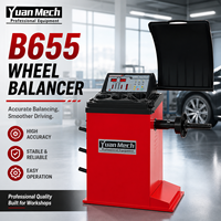 Machine d'équilibrage de roues YuanMech B655 LED, équipement professionnel d'alignement de roues de haute précision, affichage numérique, garantie de 14 mois