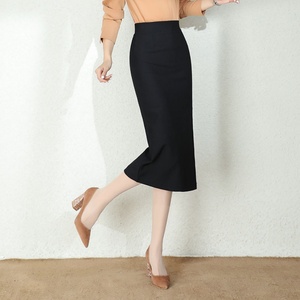 Nouvelle jupe élégante décontractée unie de haute qualité avec fente, style simple et ajusté - Product Image 2