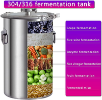 Fût de Fermentation d'Alcool en Acier Inoxydable SS316L Recyclable et Écologique de 20L pour la Fabrication de Vin à Domicile, Cuve de Fermentation, Récipient Sous Pression UE