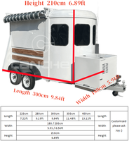 Remorque de nourriture pour chevaux Vintage personnalisé commercial mariage camions de nourriture miroir camping caravane chariot