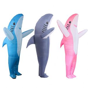 Cosplay drôle de fête pour adultes Costumes de <span class=keywords><strong>requin</strong></span> <span class=keywords><strong>bleu</strong></span> entièrement gonflables au corps Costumes de mascotte de carnaval d'halloween de conception animale personnalisée - Product Image 2