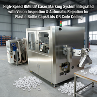 Machine de marquage laser UV automatique Bmg avec système d'inspection et de rejet par vision pour bouchons/couvercles de bouteilles en plastique - Codage rapide de codes QR