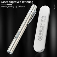 Mini linterna LED recargable por USB, pluma de luz fuerte, antorcha médica enfocada con cuerpo de lámpara de aleación de aluminio, cuerpo de acero inoxidable