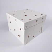 Boîte à gâteau carrée haute Sunshine White avec fenêtre, 8, 10, 12 pouces, pour anniversaire, pâtisserie, dessert, logo personnalisé