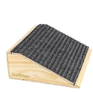 ทางลาดไม้สำหรับสุนัข 30x26x15 ซม. บันไดสัตว์เลี้ยงมุมต่ำสำหรับสุนัขและแมวตัวเล็ก พร้อมพื้นผิวผ้าทนทานต่อการสึกหรอ - Product Image 2