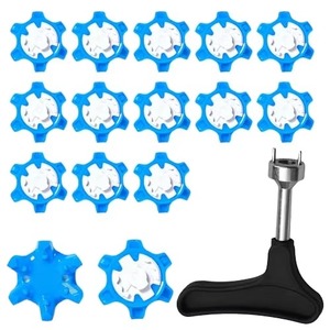 Ensemble <span class=keywords><strong>de</strong></span> crampons <span class=keywords><strong>de</strong></span> <span class=keywords><strong>golf</strong></span> certifiés TUV, 16 crampons en plastique, 1 clé <span class=keywords><strong>de</strong></span> remplacement, <span class=keywords><strong>chaussures</strong></span> <span class=keywords><strong>de</strong></span> traction, équipement <span class=keywords><strong>de</strong></span> <span class=keywords><strong>golf</strong></span> d'extérieur - Product Image 1