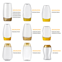 Bouteille de miel en plastique inversée avec bouchon à clapet, 250g, 500g, 1000g, en PET, pour emballage inversé, vente en gros usine