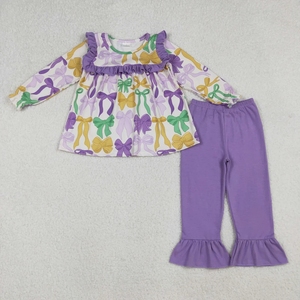 Conjunto de Lazos Morados para Niñas de Mardi Gras (12-18 Meses a 7-8 Años) - Product Image 1