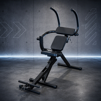 Banc d'entraînement abdominal semi-allongé en acier au carbone et mousse PP pour usage domestique, machine à crunches et amincissante pour la taille, pour le fitness
