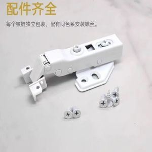 Charnières de porte d'armoire en aluminium 18-20 mm, blanches, amortissantes, silencieuses, hydrauliques - Product Image 3