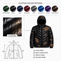Doudoune à capuche thermochromique à changement de couleur, imprimé léopard, manteau d'hiver, vente en gros personnalisée