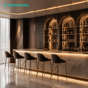 บาร์สั่งทำทันสมัยสำหรับคลับเชิงพาณิชย์ ร้านกาแฟในร่ม ดีไซน์เคาน์เตอร์ทันสมัย ท็อปหินอ่อนคุณภาพดี เหมาะสำหรับใช้ในโรงแรม - Product Image 5