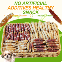 Friandises pour chiens : Bouchées dentaires à base de viande de poulet et de canard, enveloppées de peau naturelle, riches en protéines