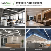 Luminaire linéaire LED commercial moderne 100W 3CCT en aluminium pour hôtel, lustre suspendu pour couloir, bureau, restaurant, maison