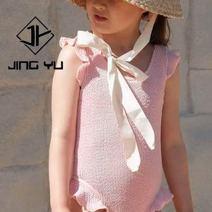 Maillot de bain pour enfants en gros, maillot de bain à volants pour enfants, maillot de bain personnalisé pour filles, bikini une pièce en nylon recyclé - Product Image 1