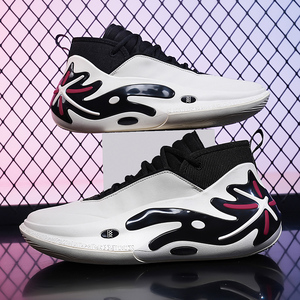 Chaussures de basketball montantes en cuir verni pour hommes et femmes, confortables, souples, respirantes, semelle extérieure en PU antidérapante, absorption des chocs, noires - Product Image 3