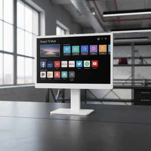 ทีวีพกพา 4K LED สมาร์ททีวี Android 15 สีขาว จอ LCD พร้อมพอร์ต USB รองรับระบบ NTSC โลโก้สั่งทำได้ แอปพลิเคชัน ขนาด 15.6"-27" จอแสดงผลแบบยืดหยุ่นสำหรับห้องน้ำ - Product Image 3