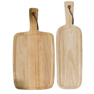 Planche à pain en plastique en bois de chêne massif personnalisable avec manche en chêne pour hacher les fruits légumes desserts occidentaux en cuisine - Product Image 2