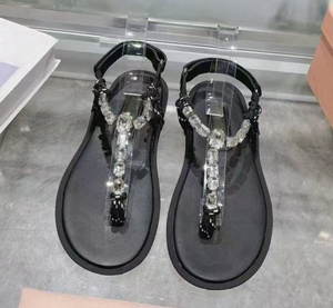 Sandalias MIU con Cuentas y Nudos para Mujer - Verano 2026 - Suela Plana con Tiras Traseras - Sandalias en Forma de X - Zapatos de Playa Versátiles - Product Image 6