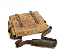 Sac messager en toile cirée pour homme, avec garniture en cuir vintage, imperméable, sac bandoulière avec boucle, logo personnalisé, vente en gros