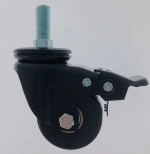 Rueda Giratoria de Alta Resistencia <span class=keywords><strong>con</strong></span> Doble Rodamiento de Bolas, de Polipropileno Modificado, Totalmente Negra, de 50 mm (2 Pulgadas), 150 kg, Estilo Lujoso, <span class=keywords><strong>para</strong></span> <span class=keywords><strong>Mesa</strong></span> - Product Image 3