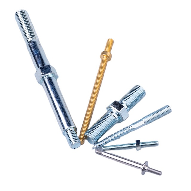 Custom Double-headed Stainless Steel Carbon Steel Titanium Grade 4.8 & 6.8 Double End Threaded Bolts Wholesale
