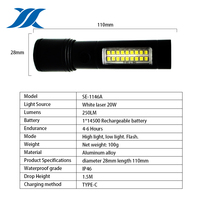Mini lampe torche LED rechargeable, super lumineuse, portable, avec aimant puissant, charge USB