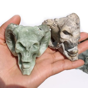 Piedras Curativas <span class=keywords><strong>de</strong></span> Cristal Natural Talladas a Mano <span class=keywords><strong>de</strong></span> 6 a 7 cm, Cuernos <span class=keywords><strong>de</strong></span> Palma, Calaveras <span class=keywords><strong>de</strong></span> <span class=keywords><strong>Cabra</strong></span> para Decoración del Hogar Fengshui - Product Image 3