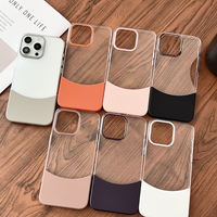 Transparent Creative Splicing Mobile Phone case PC Ultra-mince Anti-chute Simple Housse De Protection pour iphone 16 Pro Max