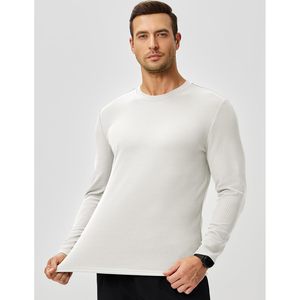 Camiseta Térmica de Manga Larga con Cuello Redondo para Hombre, 100% Algodón, Ropa Deportiva Cálida - Product Image 4