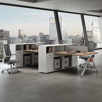 Postes de travail modulaires clés en main, bureaux modernes pour équipes avec panneau d'intimité pour mobilier de bureau commercial, solution tout-en-un