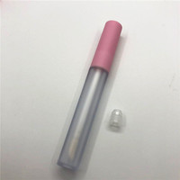 Flacon distributeur de brillant à lèvres rond de 2,5 ml, avec capuchon blanc givré de qualité supérieure, flacon de brillant à lèvres rose