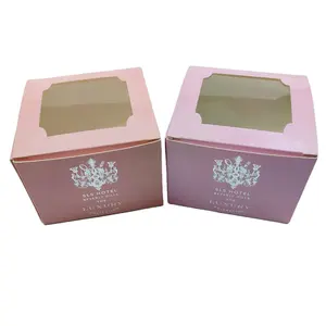 High Quality Custom Design Chocolate Dessert Cake Packaging Gift Paper Box with Clear Pvc Window Food Wedding Candy Box