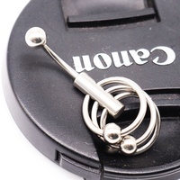 Bijoux Gaby, anneau de nombril en acier inoxydable 316L rhodié, certifié ASTM, piercing corporel vintage 14G, cadeau de fiançailles, de fête ou de mariage