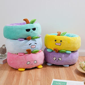 Роскошная зимняя однотонная лежанка для собак и кошек, съемная, моющаяся, круглая, плюшевая, теплая, для домашних животных - Product Image 1