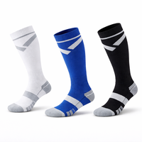 Chaussettes de football pour jeunes enfants, en nylon/coton épais, respirantes, absorbant la transpiration, imprimées sur mesure ODM, style sportif pour athlètes