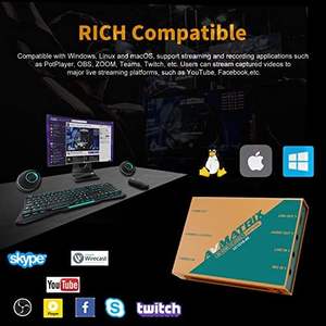 AVMATRIX-Tarjeta de captura de <span class=keywords><strong>video</strong></span> para HDMI 2,0 USB 3,0-C Live Streaming 1080P60, para conferencias de iglesia en línea - Product Image 4