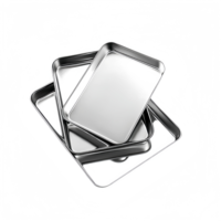 Plateau de service rectangulaire profond à base plate en acier inoxydable 304 épais pour buffet, supermarché, charcuterie, vente en gros