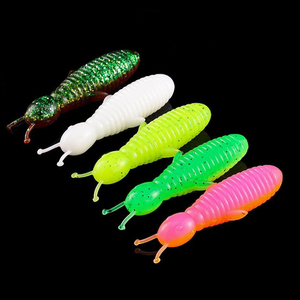 WEIHE 10 pièces/sac, appâts artificiels en PVC en forme <span class=keywords><strong>de</strong></span> petite abeille pour la pêche en rivière, appâts noirs à descente lente pour la pêche au black bass - Product Image 5