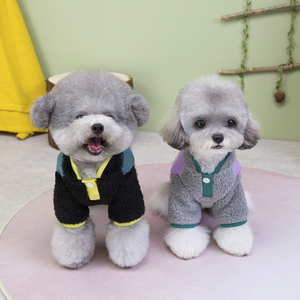 Huisdier Herfst Winter Verdikte warme kleding Middelgrote kleine honden Leuke riem Compatibele hondenoutfit Tuanzi <span class=keywords><strong>Fake</strong></span> Two Piece - Product Image 3