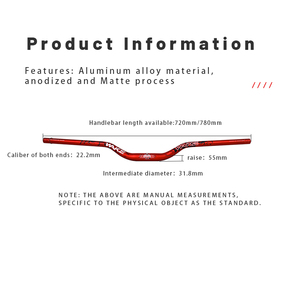 Tay lái xe đạp địa hình WAKE hợp kim nhôm cầu vồng <span class=keywords><strong>31.8</strong></span> * 780mm, tay lái xe đạp leo núi kiểu chim én, tay lái xe đạp MTB - Product Image 2