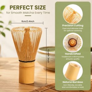 แปรงชาเซ็นทำมือจากไม้ไผ่ ตกแต่งด้วยโลโก้ตามสั่ง สำหรับทำมัทฉะ - Product Image 3