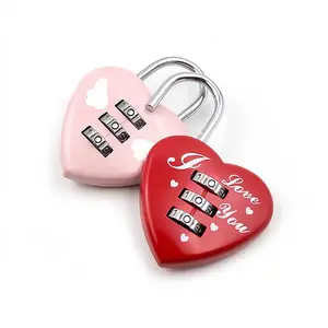 Reisbagage Lock 3 Digitale Voor Lover Gift Hartvormige Combinatie Hangslot