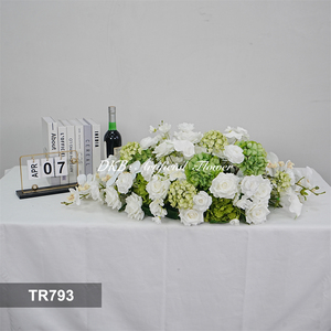 Wedding Flower Floor Arrangement Design Wedding Table Decoration silk Floral runner - Product Image 2