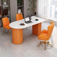 Bureau de direction en dalle de roche de luxe léger avec 2 tiroirs, design moderne et épuré pour usage commercial, immeuble de bureaux, chambre, hôpital