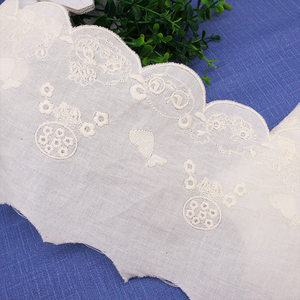Dentelle brodée en coton de 13,5 cm, dentelle brodée, dentelle en gros - Product Image 6