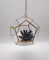 Boîte à cartes de pièce maîtresse de terrarium en verre géométrique doré bricolage sur mesure en gros mariage en vrac
