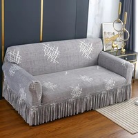 Housses de Canapé Extensibles avec Jupe pour Salon, Housse de Canapé d'Angle Stretch Décoration Maison 1/2/3/4 Places Funda Sofa