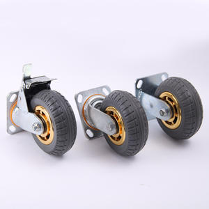 Roulette en caoutchouc <span class=keywords><strong>de</strong></span> <span class=keywords><strong>roue</strong></span> industrielle <span class=keywords><strong>de</strong></span> machinerie lourde <span class=keywords><strong>de</strong></span> 4 pouces avec frein - Product Image 2